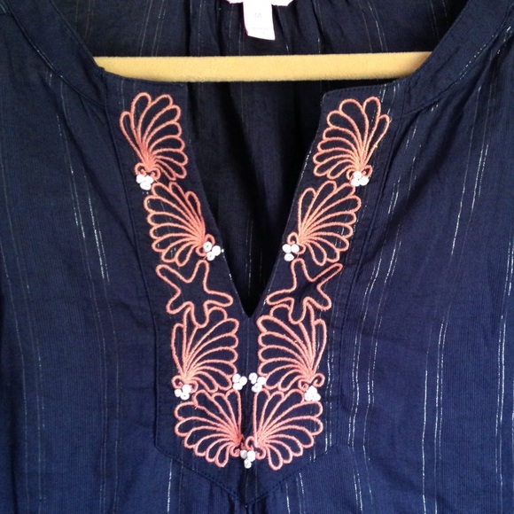 Lilly Pulitzer Top Thandie Black Navy Orange Shell - Picture 4 of 6